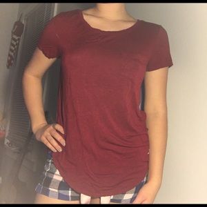 Dark red hollister tee